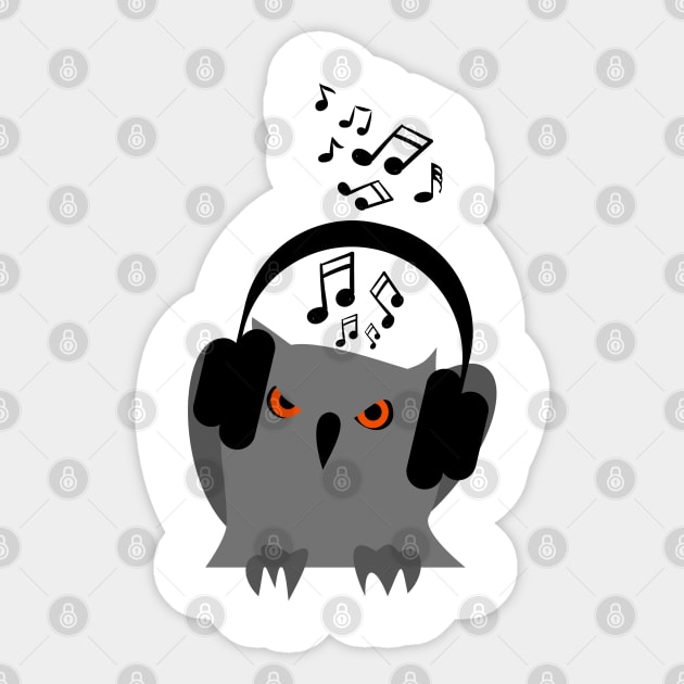 Angry owl music funny design Sticker by Lilac Elite